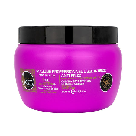 Masque professionnel lisse intense anti-frizz - Kératine & Protéine de soie - Cheveux secs, rebelles, difficiles à coiffer